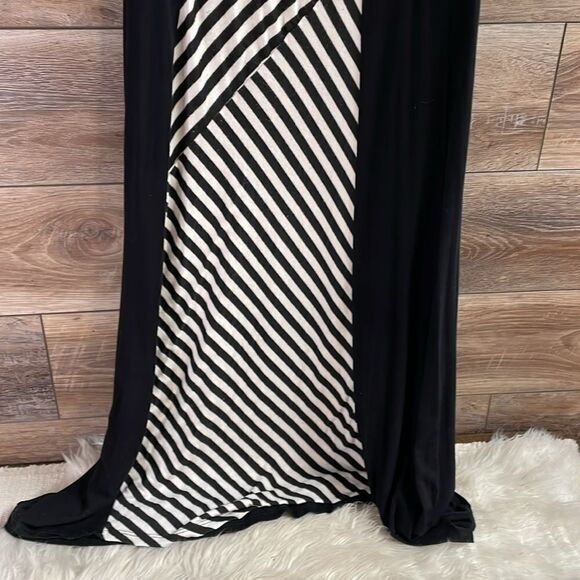 Promesa Ladies Tank Style Maxi Dress, Size Large, Black and White Stripes - Picture 5 of 8